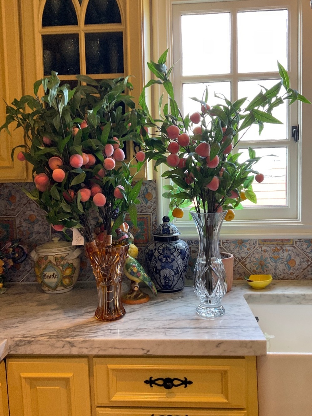 21 peach stems from Ballard designs. New and like new condition